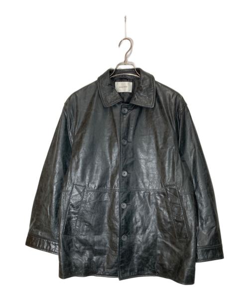 MAISON SPECIAL（メゾンスペシャル）MAISON SPECIAL (メゾンスペシャル) Buffalo Crack Leather Dress-Over Car Coat ブラックの古着・服飾アイテム