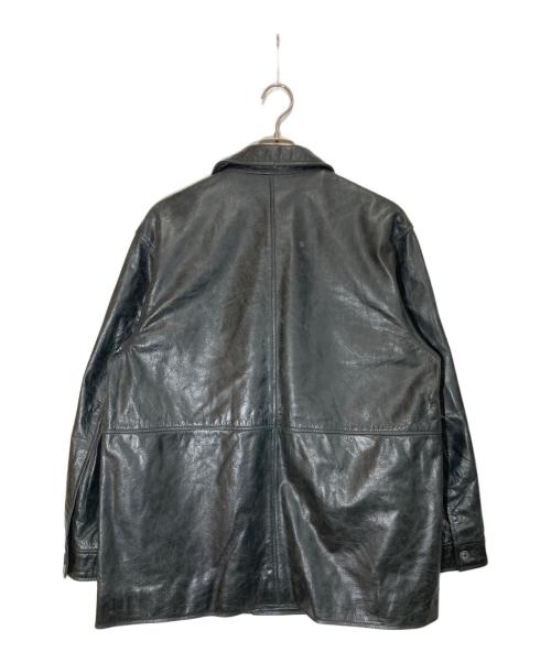 MAISON SPECIAL（メゾンスペシャル）MAISON SPECIAL (メゾンスペシャル) Buffalo Crack Leather Dress-Over Car Coat ブラックの古着・服飾アイテム