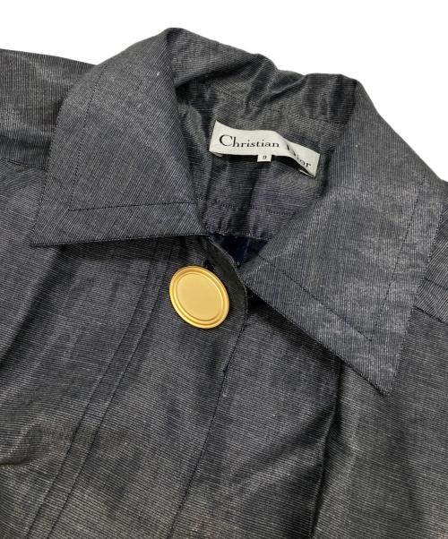 Christian Dior（クリスチャン ディオール）Christian Dior (クリスチャン ディオール) リネンブレンドシャイニーコート シルバー サイズ:-の古着・服飾アイテム