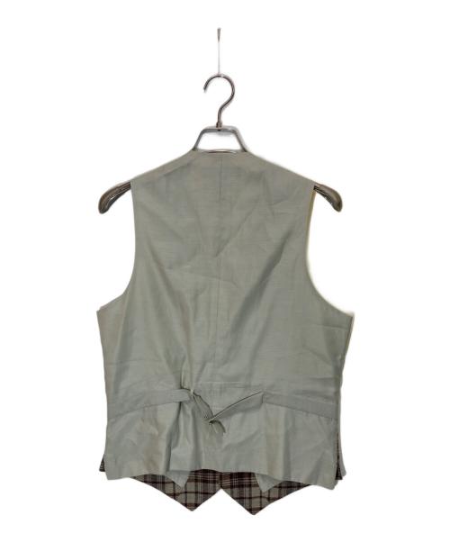 green label relaxing（グリーンレーベルリラクシング）green label relaxing (グリーンレーベルリラクシング) RING JACKET (リングジャケット) ジレ付きチェックジャケット ブラウン×ベージュ サイズ:46の古着・服飾アイテム