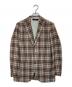 green label relaxing（グリーンレーベルリラクシング）の古着「ジレ付きチェックジャケット」｜ブラウン×ベージュ