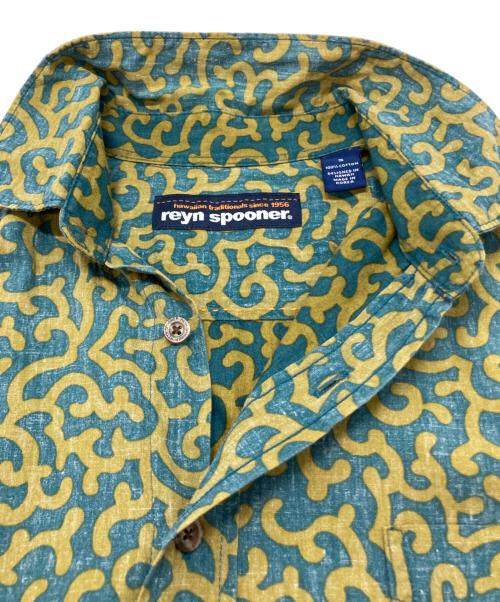 reyn spooner（レイン スプナー）reyn spooner (レイン スプナー) ホースシューアロハシャツ カーキ×ブルー サイズ:Sの古着・服飾アイテム