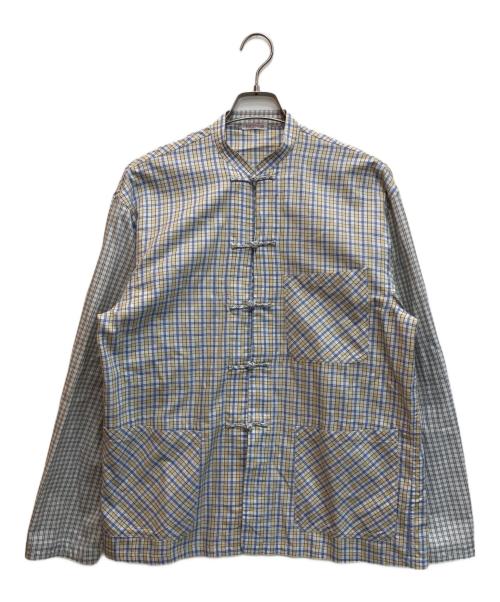 NICENESS（ナイスネス）NICENESS (ナイスネス) チャイナシャツ イエローホワイト サイズ:Ⅿの古着・服飾アイテム