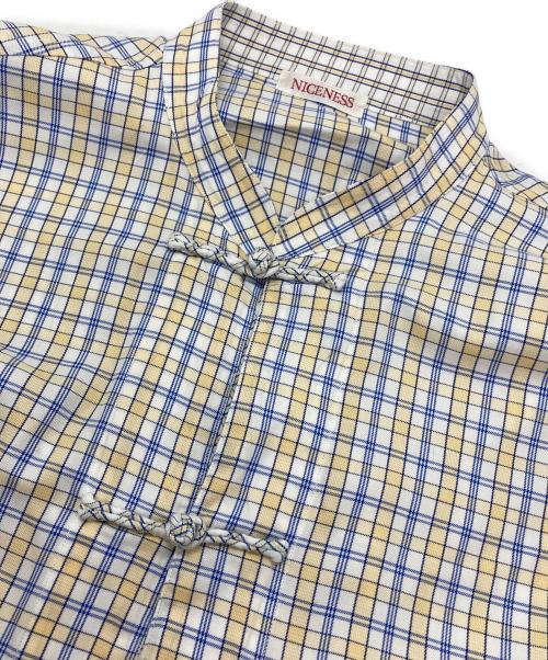 NICENESS（ナイスネス）NICENESS (ナイスネス) チャイナシャツ イエローホワイト サイズ:Ⅿの古着・服飾アイテム