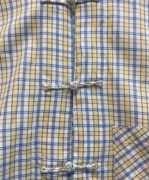 NICENESS（ナイスネス）NICENESS (ナイスネス) チャイナシャツ イエローホワイト サイズ:Ⅿの古着・服飾アイテム