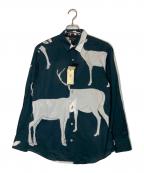 Paul Smith COLLECTIONポールスミス コレクション）の古着「総柄シャツ」｜グリーン×ホワイト