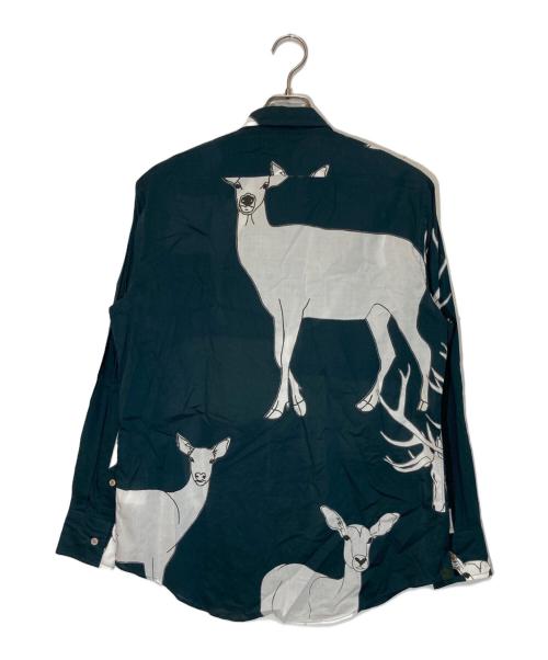 Paul Smith COLLECTION（ポールスミス コレクション）Paul Smith COLLECTION (ポールスミス コレクション) 総柄シャツ グリーン×ホワイト サイズ:Ⅿの古着・服飾アイテム