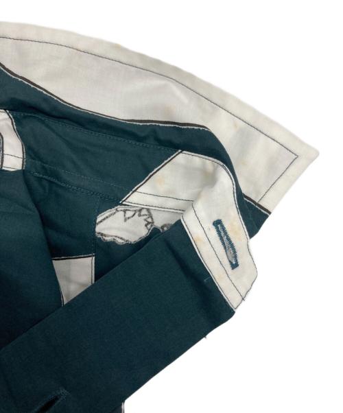 Paul Smith COLLECTION（ポールスミス コレクション）Paul Smith COLLECTION (ポールスミス コレクション) 総柄シャツ グリーン×ホワイト サイズ:Ⅿの古着・服飾アイテム