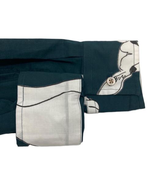 Paul Smith COLLECTION（ポールスミス コレクション）Paul Smith COLLECTION (ポールスミス コレクション) 総柄シャツ グリーン×ホワイト サイズ:Ⅿの古着・服飾アイテム