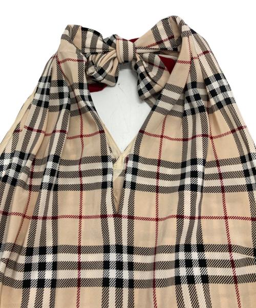 BURBERRY BLUE LABEL（バーバリー ブルー レーベル）BURBERRY BLUE LABEL (バーバリー ブルー レーベル) ノヴァチェックノースリーブワンピース ブラック×ベージュ サイズ:SIZE M (38)の古着・服飾アイテム