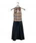 BURBERRY BLUE LABEL (バーバリー ブルー レーベル) ノヴァチェックノースリーブワンピース ブラック×ベージュ サイズ:SIZE M (38)：8000円