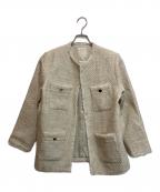 B:MING LIFE STORE by BEAMSビーミングライフストア バイ ビームス）の古着「ノーカラーツイードジャケット」｜アイボリー