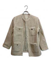 B:MING LIFE STORE by BEAMS（ビーミングライフストア バイ ビームス）の古着「ノーカラーツイードジャケット」｜アイボリー