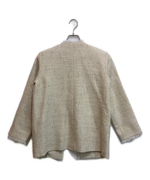 B:MING LIFE STORE by BEAMS（ビーミングライフストア バイ ビームス）B:MING LIFE STORE by BEAMS (ビーミングライフストア バイ ビームス) ノーカラーツイードジャケット アイボリー サイズ:Sの古着・服飾アイテム