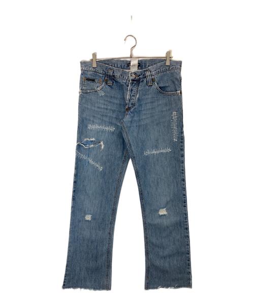 DOLCE & GABBANA（ドルチェ＆ガッバーナ）DOLCE & GABBANA (ドルチェ＆ガッバーナ) ダメージ加工デニムパンツ ブルー サイズ:48の古着・服飾アイテム