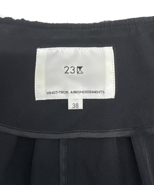 23区（ニジュウサンク）23区 (ニジュウサンク) ナイロンストレッチ ライト ブルゾン ブラック サイズ:38の古着・服飾アイテム