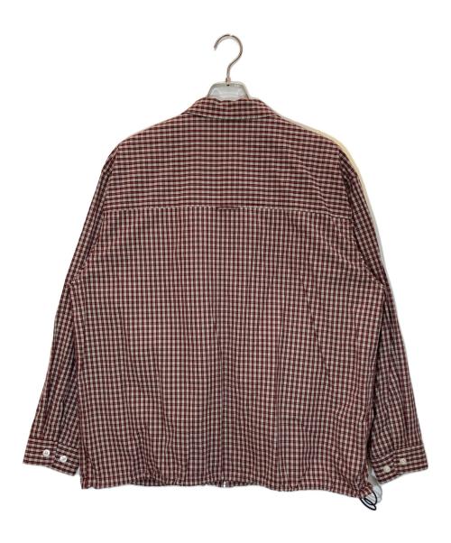 KEBOZ（ケボズ）KEBOZ (ケボズ) チェックブルゾン ボルドー×アイボリー サイズ:Mの古着・服飾アイテム