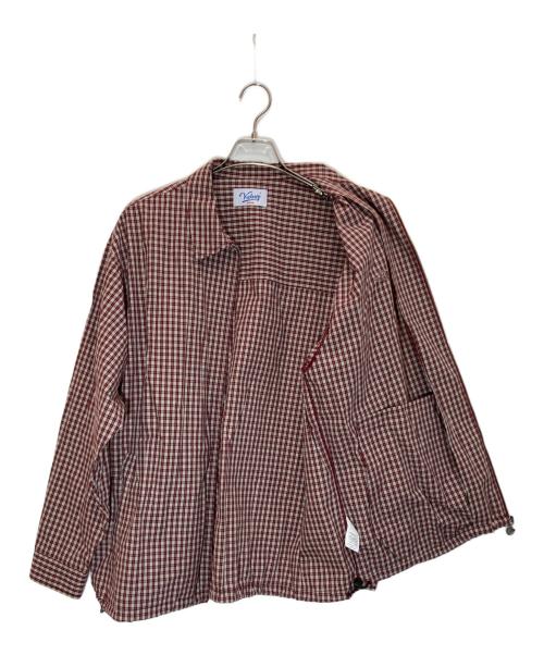 KEBOZ（ケボズ）KEBOZ (ケボズ) チェックブルゾン ボルドー×アイボリー サイズ:Mの古着・服飾アイテム