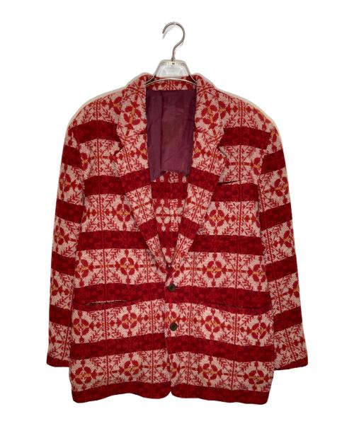 KENZO（ケンゾー）KENZO (ケンゾー) 総柄ウールテーラードジャケット レッド サイズ:SIZE Sの古着・服飾アイテム