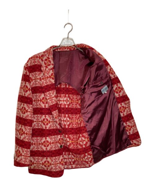 KENZO（ケンゾー）KENZO (ケンゾー) 総柄ウールテーラードジャケット レッド サイズ:SIZE Sの古着・服飾アイテム