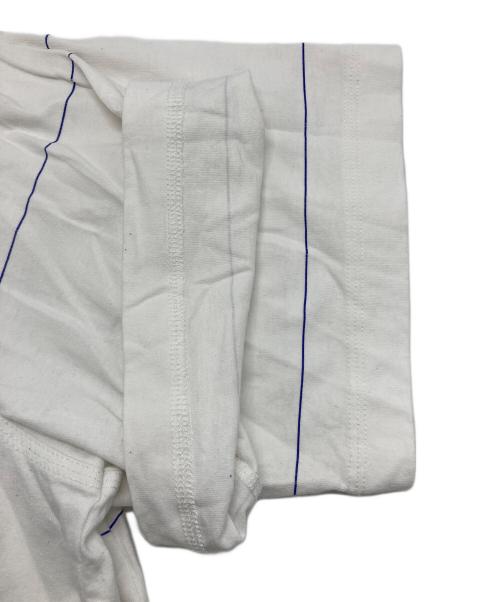 BURBERRY（バーバリー）BURBERRY (バーバリー) Logo Embroidery Striped T-Shirt ホワイト×ブルー サイズ:XXLの古着・服飾アイテム