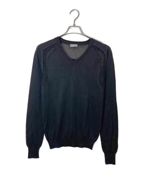 DIOR HOMME（ディオール オム）Dior Homme (ディオール オム) 切替メッシュニット グレー サイズ:XSの古着・服飾アイテム