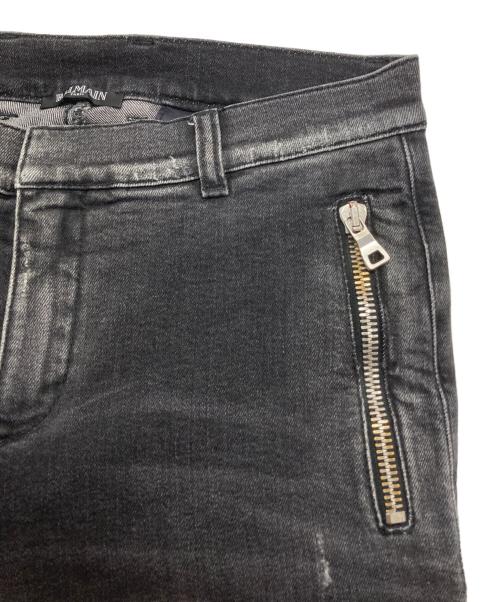 BALMAIN（バルマン）BALMAIN (バルマン) クラッシュ バイカーデニムパンツ ブラック サイズ:30の古着・服飾アイテム