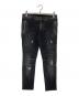 BALMAIN（バルマン）の古着「クラッシュ バイカーデニムパンツ」｜ブラック