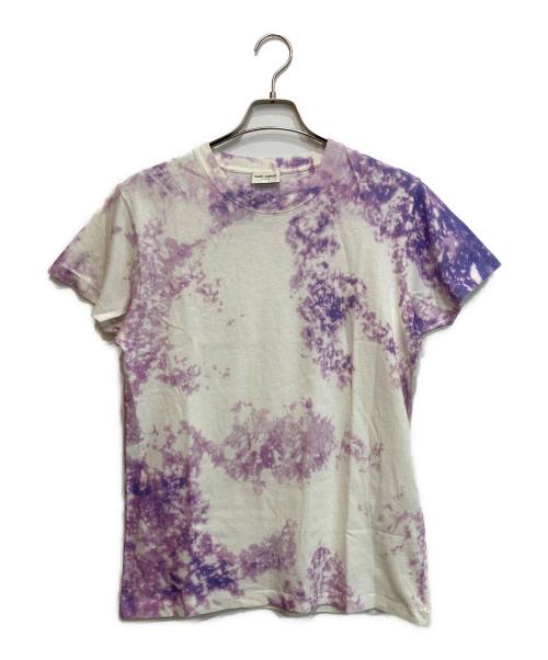 Saint Laurent Paris（サンローランパリ）Saint Laurent Paris (サンローランパリ) グラデーションTシャツ ホワイト×パープル サイズ:XSの古着・服飾アイテム