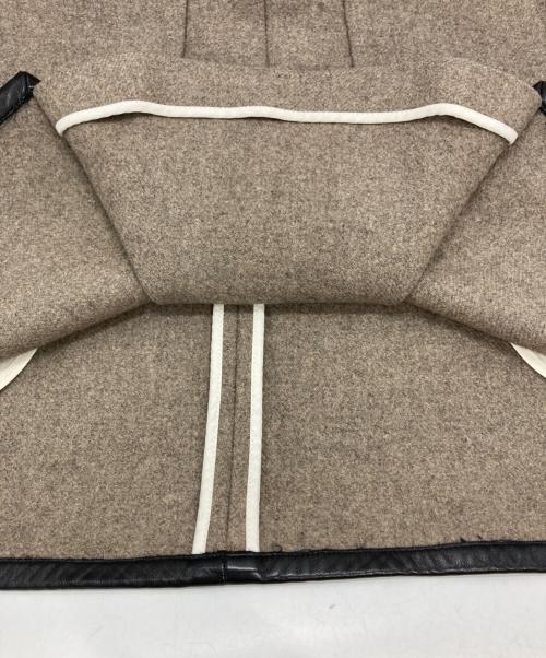 CELINE（セリーヌ）CELINE (セリーヌ) レザーパイピングウールスカート ベージュ サイズ:SIZE S (36)の古着・服飾アイテム