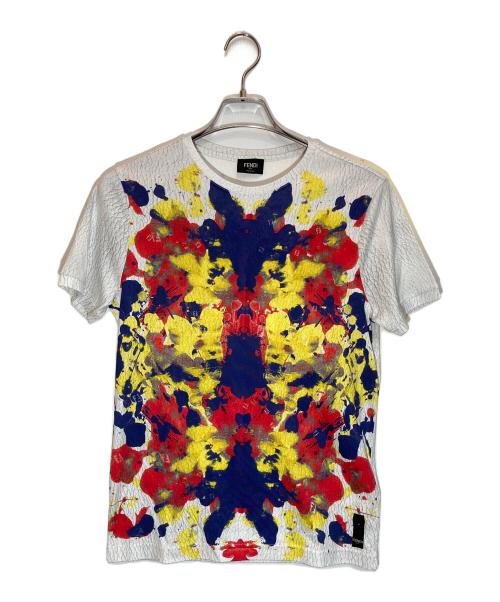 FENDI（フェンディ）FENDI (フェンディ) アートTシャツ ブルー×レッド サイズ:SIZE 46の古着・服飾アイテム