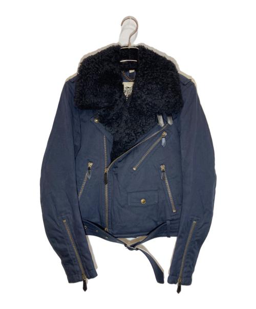 BURBERRY LONDON（バーバリーロンドン）BURBERRY LONDON (バーバリーロンドン) ダブルライダースジャケット ネイビー サイズ:44の古着・服飾アイテム