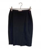 CELINEセリーヌ）の古着「アシンメトリー ラップ スカート」｜ブラック