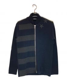 GIVENCHY（ジバンシィ）の古着「スターパッチニットジャケット」｜ブラック
