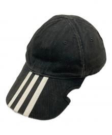 BALENCIAGA×adidas（バレンシアガ×アディダス）の古着「ロゴストライプベースボールキャップ」｜ブラック