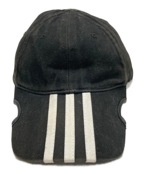 BALENCIAGA（バレンシアガ）BALENCIAGA (バレンシアガ) adidas (アディダス) ロゴストライプベースボールキャップ ブラック サイズ:SIZE L(59cm)の古着・服飾アイテム