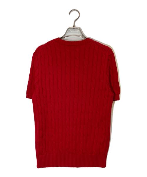 POLO RALPH LAUREN（ポロ・ラルフローレン）POLO RALPH LAUREN (ポロ・ラルフローレン) S/Sケーブルニット レッド サイズ:Lの古着・服飾アイテム