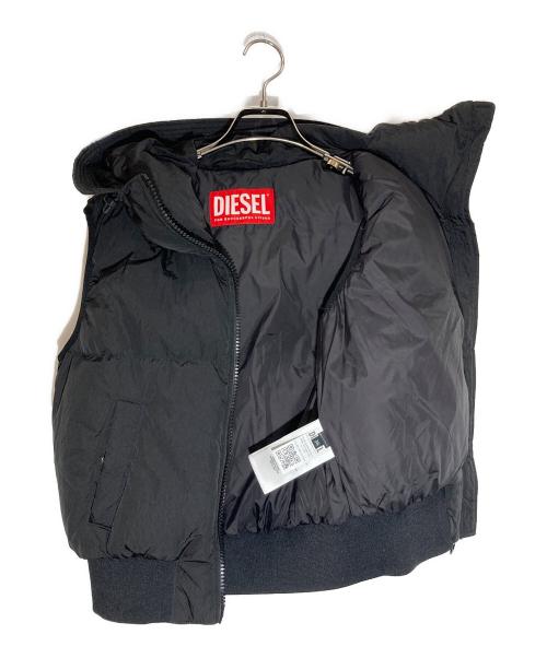 DIESEL（ディーゼル）DIESEL (ディーゼル) ダウンベスト ブラック サイズ:SIZE 38の古着・服飾アイテム