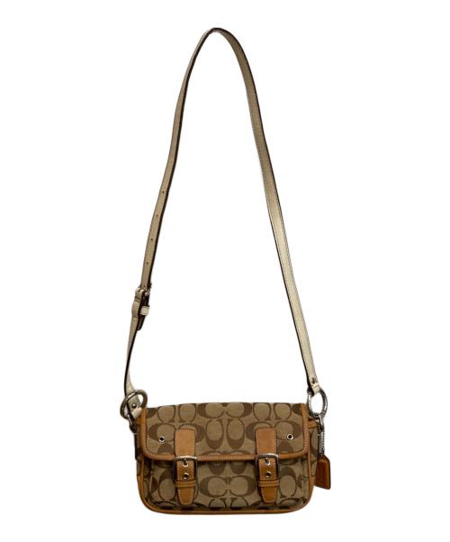 COACH（コーチ）COACH (コーチ) シグネチャーショルダーバッグ ベージュ サイズ:-の古着・服飾アイテム