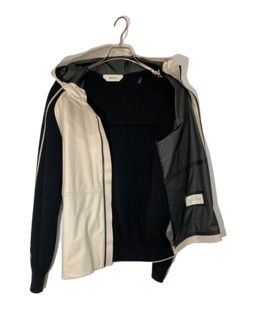 ZEGNA（ゼニア）ZEGNA (ゼニア) Viscose Blend Padded Zip Hoodie ブラック×ベージュ サイズ:Ⅿの古着・服飾アイテム