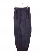 YOKEヨーク）の古着「BLOCK CHECKED KNIT PANTS」｜ダスティパープル