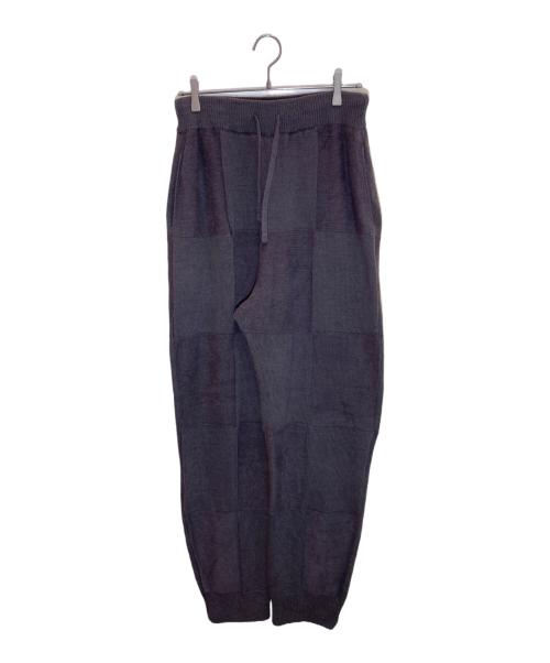 YOKE（ヨーク）YOKE (ヨーク) BLOCK CHECKED KNIT PANTS ダスティパープル サイズ:SIZE 3の古着・服飾アイテム