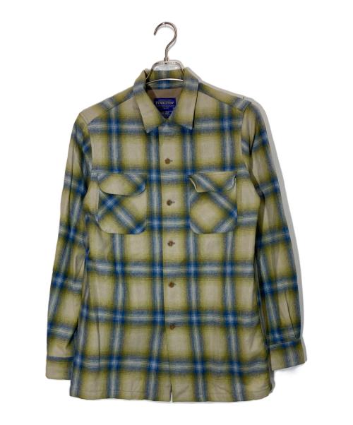 PENDLETON（ペンドルトン）PENDLETON (ペンドルトン) オンブレチェックオープンカラーシャツ ブルー×ベージュ サイズ:XSの古着・服飾アイテム