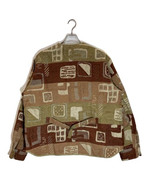 AiE（エーアイイー）AiE (エーアイイー) WRD Jacket-Art Motif Rug ベージュ×ブラック サイズ:Lの古着・服飾アイテム