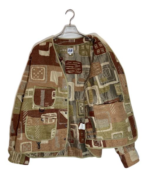 AiE（エーアイイー）AiE (エーアイイー) WRD Jacket-Art Motif Rug ベージュ×ブラック サイズ:Lの古着・服飾アイテム