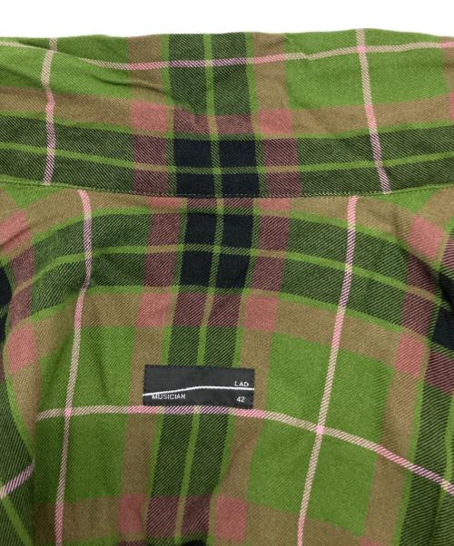 LAD MUSICIAN（ラッドミュージシャン）LAD MUSICIAN (ラッドミュージシャン) MODAL PUNK CHECKチェックシャツ グリーン サイズ:42の古着・服飾アイテム