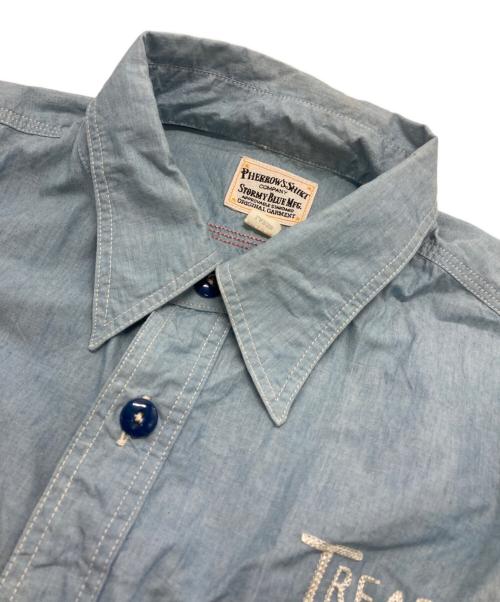 Pherrow's（フェローズ）Pherrow's (フェローズ) 刺繍シャンブレーシャツ ブルー サイズ:SIZE 16 1/2の古着・服飾アイテム
