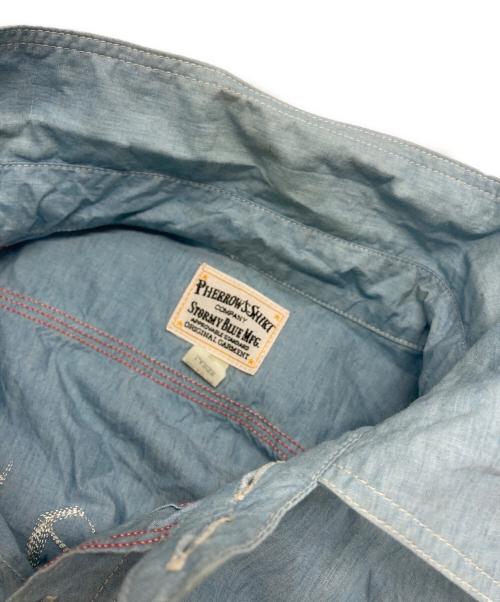 Pherrow's（フェローズ）Pherrow's (フェローズ) 刺繍シャンブレーシャツ ブルー サイズ:SIZE 16 1/2の古着・服飾アイテム