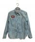 Pherrow's（フェローズ）の古着「刺繍シャンブレーシャツ」｜ブルー