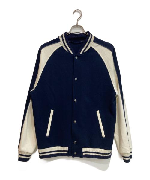SOPHNET.（ソフネット）SOPHNET. (ソフネット) ACRYLIC WOOL STADIUM JACKET ネイビー サイズ:Lの古着・服飾アイテム